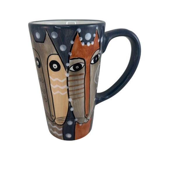 Laurel Burch Vintage Tall Cat Ceramic Mug - Picture 1 of 6